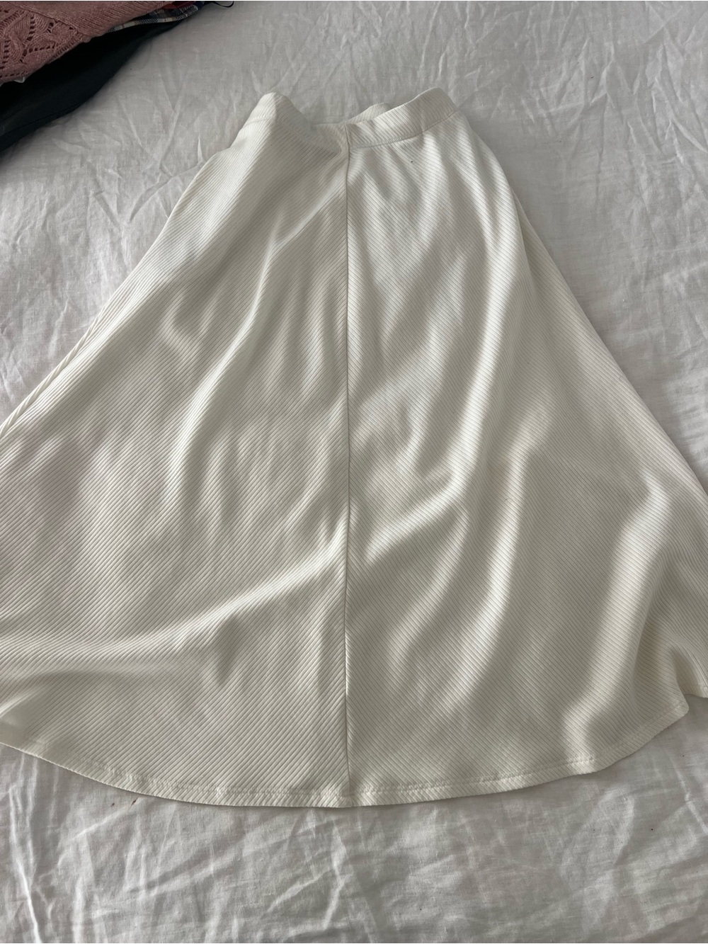 Reformation Cream A-Line Midi Skirt